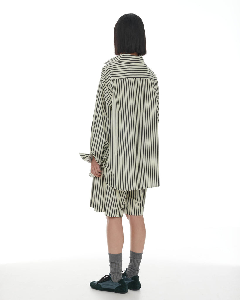 Anchor Shirt - Sage & Khaki Stripe