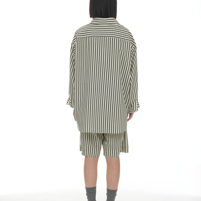 Anchor Shirt - Sage & Khaki Stripe