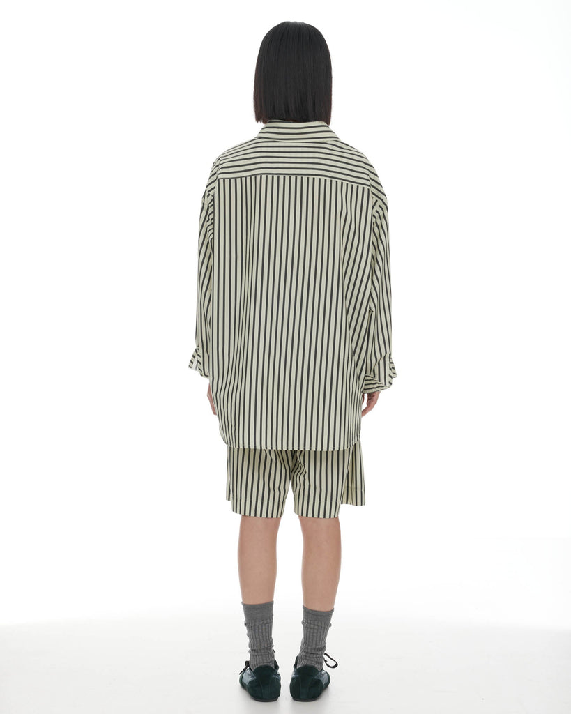 Anchor Shirt - Sage & Khaki Stripe