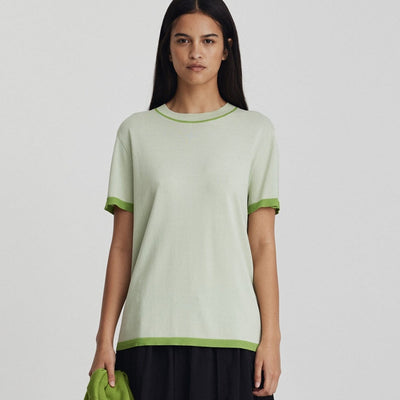 Florent Knit Tee - Mint & Apple