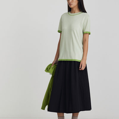 Florent Knit Tee - Mint & Apple