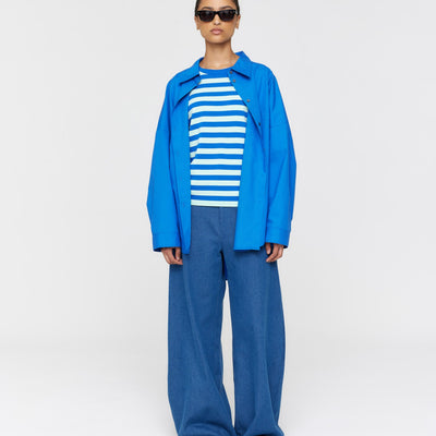 Francisco Knit Tee - Mint & Cobalt