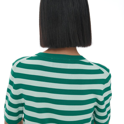 Francisco Knit Tee - Mint & Green Stripe