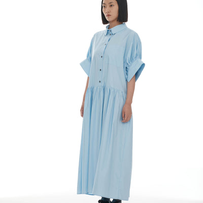 Joni Shirt Dress - Pale Blue