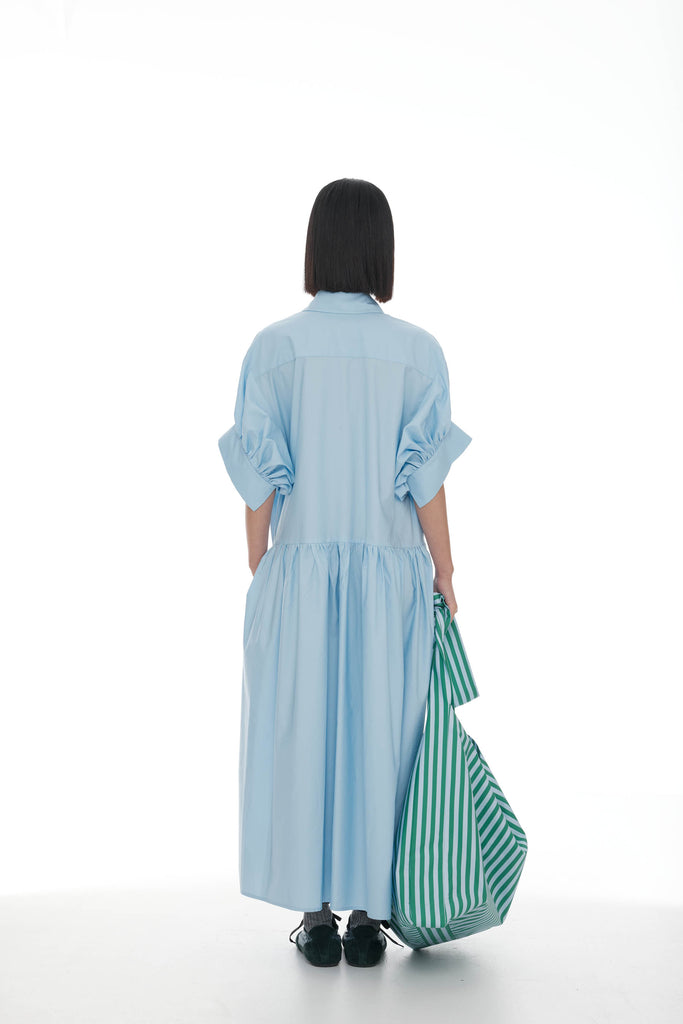 Joni Shirt Dress - Pale Blue