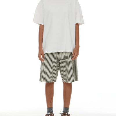 Linley Shorts - Sage & Khaki Stripe