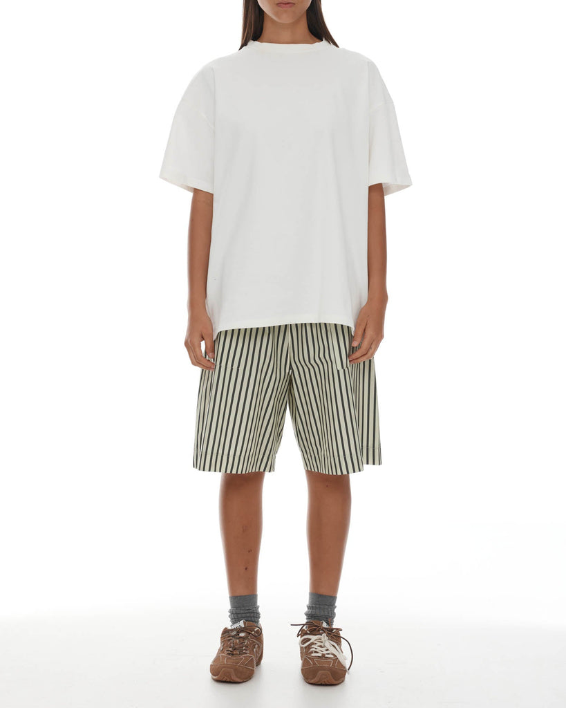 Linley Shorts - Sage & Khaki Stripe