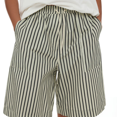 Linley Shorts - Sage & Khaki Stripe