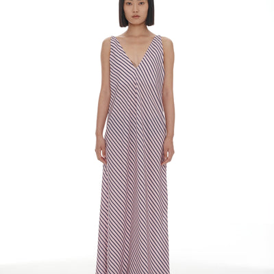 Moussa Dress - Pink & Plum Stripe
