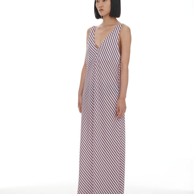 Moussa Dress - Pink & Plum Stripe