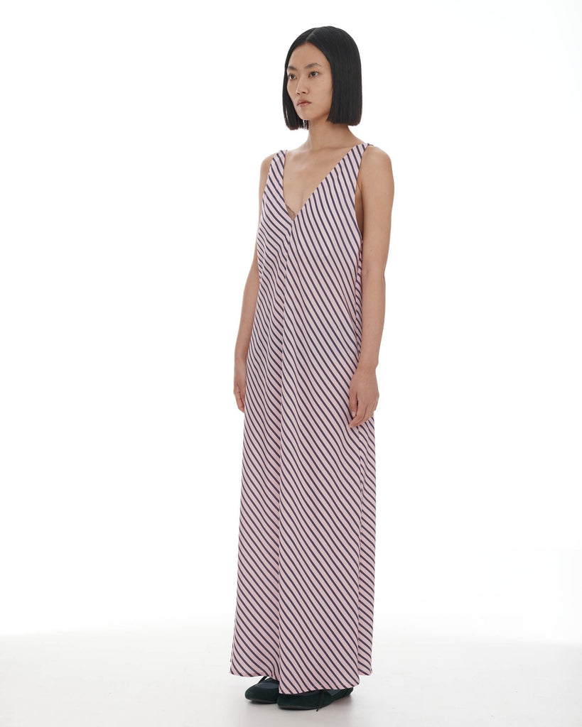 Moussa Dress - Pink & Plum Stripe