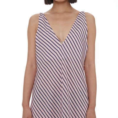 Moussa Dress - Pink & Plum Stripe