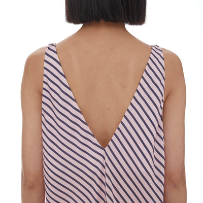 Moussa Dress - Pink & Plum Stripe