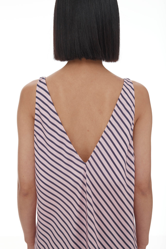 Moussa Dress - Pink & Plum Stripe