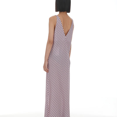 Moussa Dress - Pink & Plum Stripe