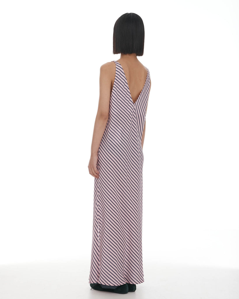 Moussa Dress - Pink & Plum Stripe