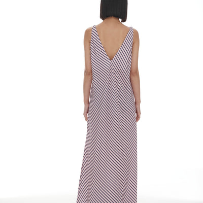 Moussa Dress - Pink & Plum Stripe