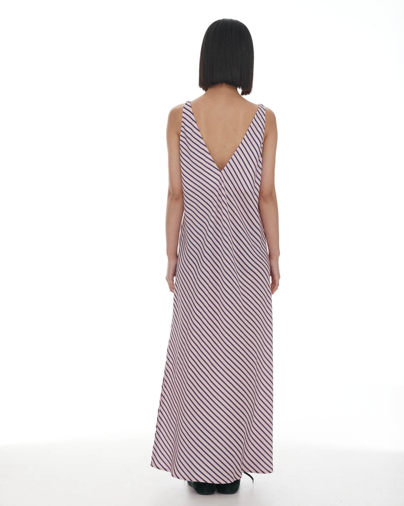 Moussa Dress - Pink & Plum Stripe