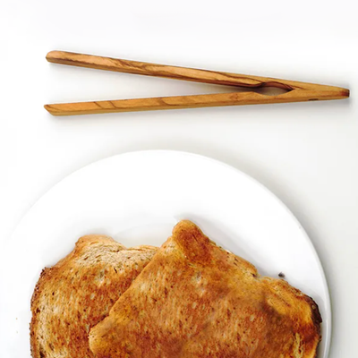 Olive Wood Toast Tongs