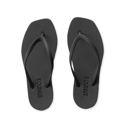 Square Toe Jandal - Black