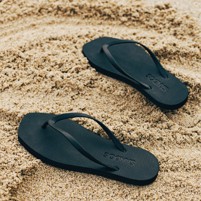 Square Toe Jandal - Black