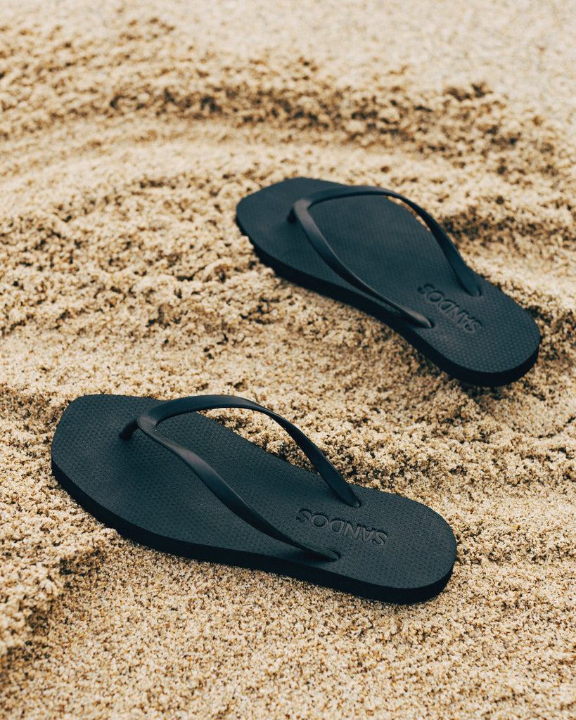 Square Toe Jandal - Black