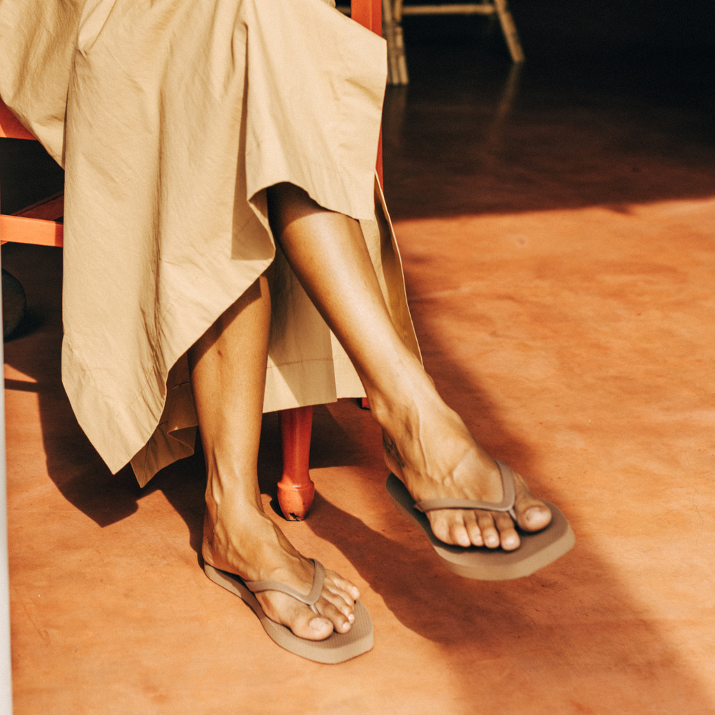 Square Toe Jandal - Chai