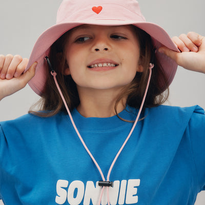 Heart Bucket Hat - Shell Pink