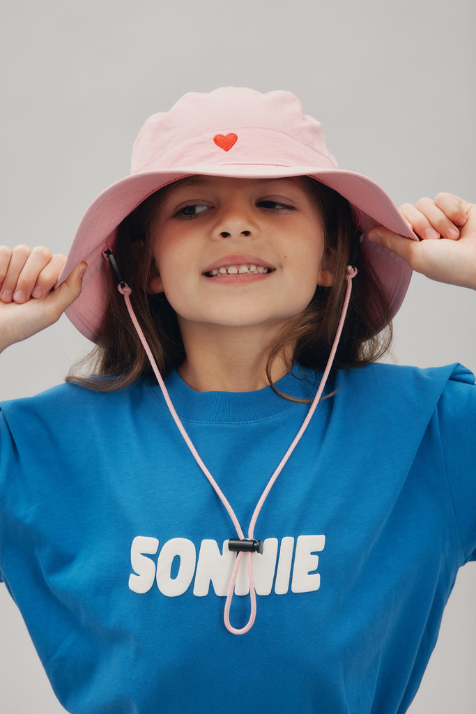 Heart Bucket Hat - Shell Pink