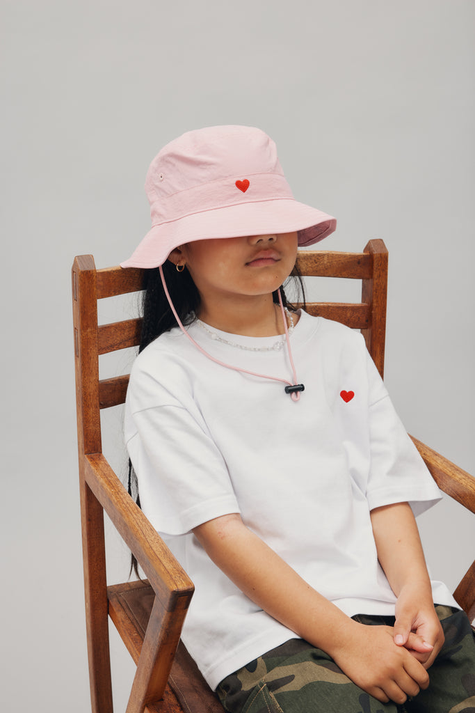Heart Bucket Hat - Shell Pink