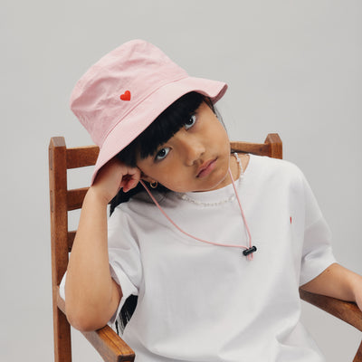 Heart Bucket Hat - Shell Pink