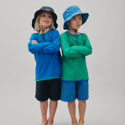 Long-Sleeve Swim Tee - Electric Blue