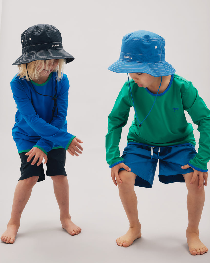 Long-Sleeve Swim Tee - Electric Blue