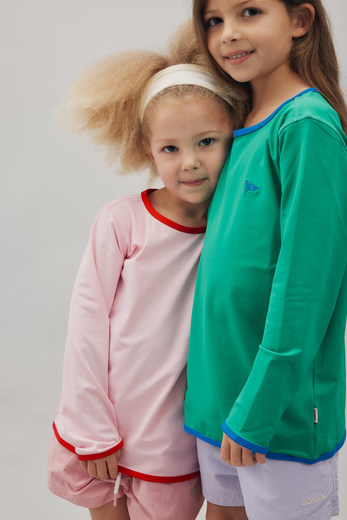 Long-Sleeve Swim Tee - Shell Pink