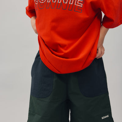 Nylon Sports Shorts - Forest Green & Ink