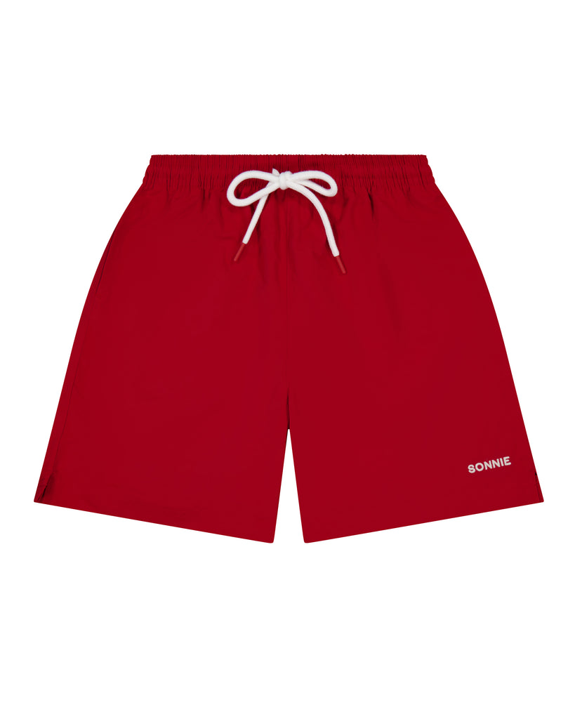 Nylon Sports Shorts - Team Red