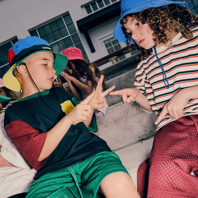 Nylon Colour Block Bucket Hat
