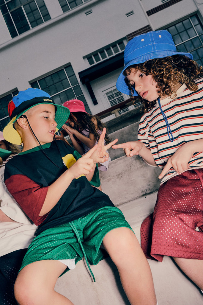 Nylon Colour Block Bucket Hat