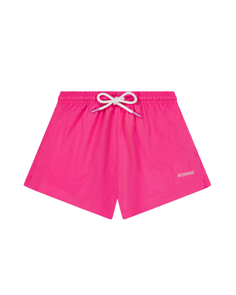 Nylon Shortie Shorts - Hot Pink