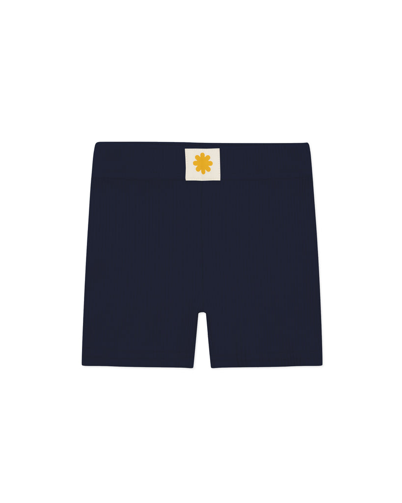 Ribbed Bike Shorts - Navy