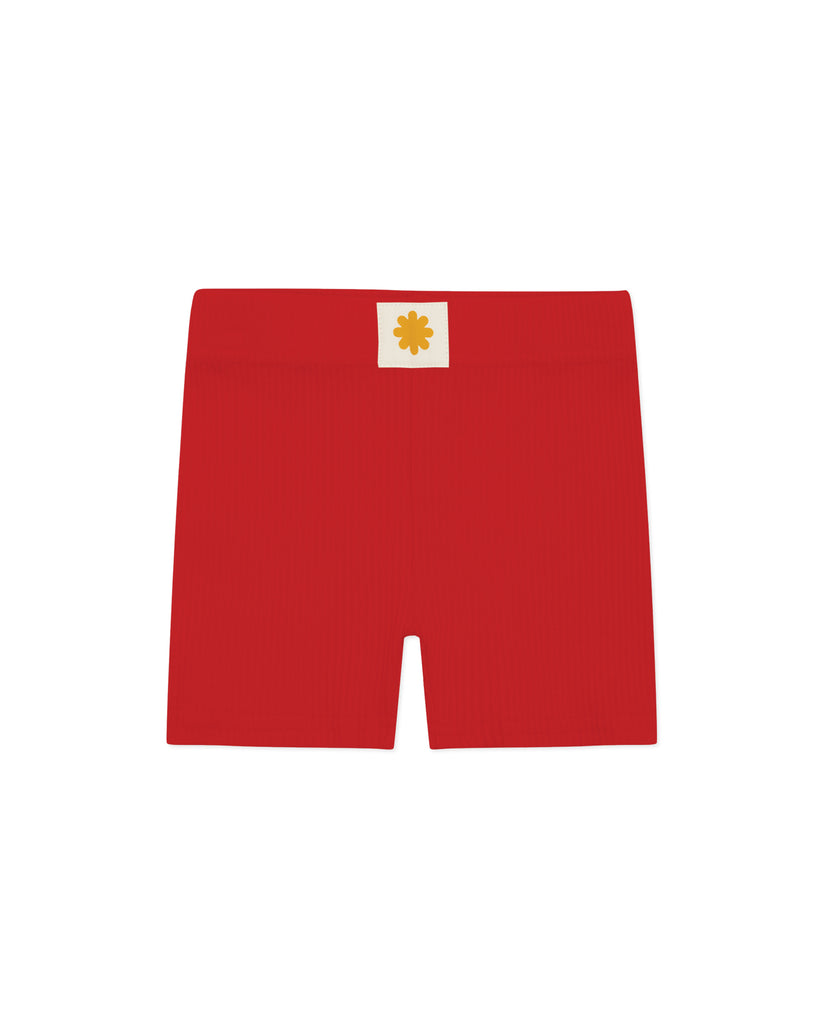 Ribbed Bike Shorts - Tomato