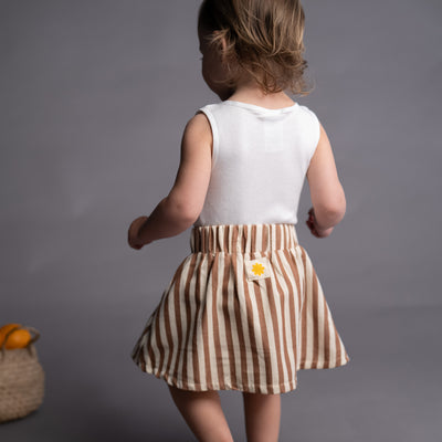 The Skirt - Caramel Stripe