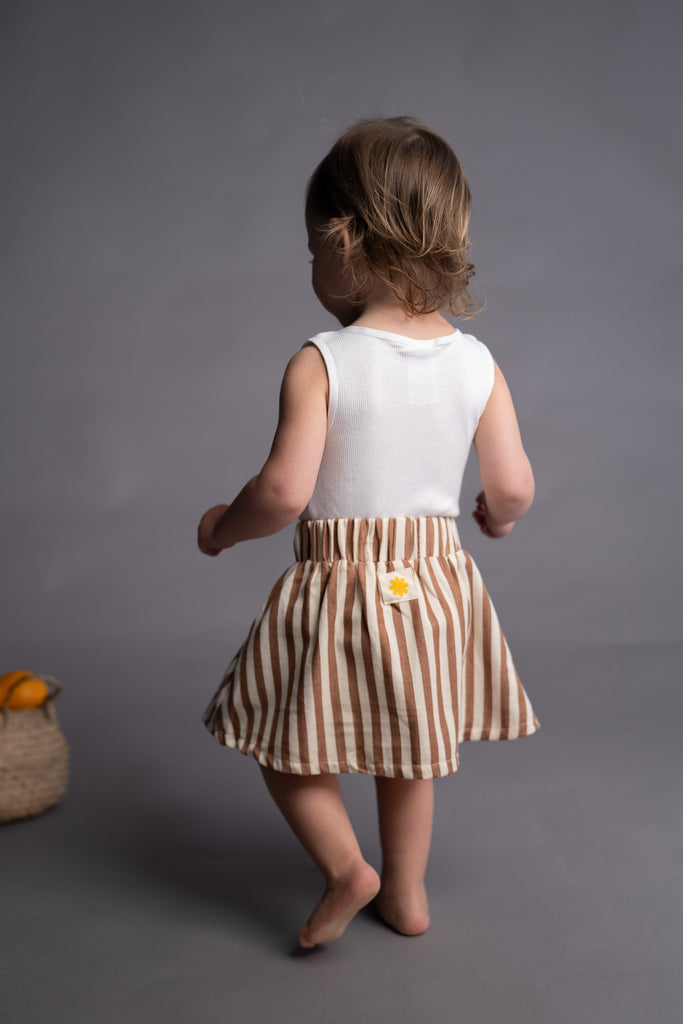 The Skirt - Caramel Stripe