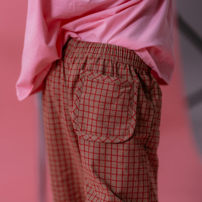 Almond Check Sport Pants