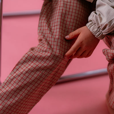 Almond Check Sport Pants