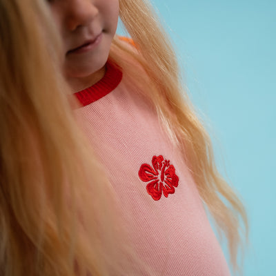 Flamingo Ribbed Dress