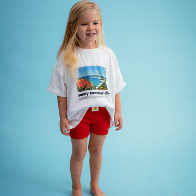 Ribbed Bike Shorts - Tomato