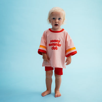 Ribbed Bike Shorts - Tomato