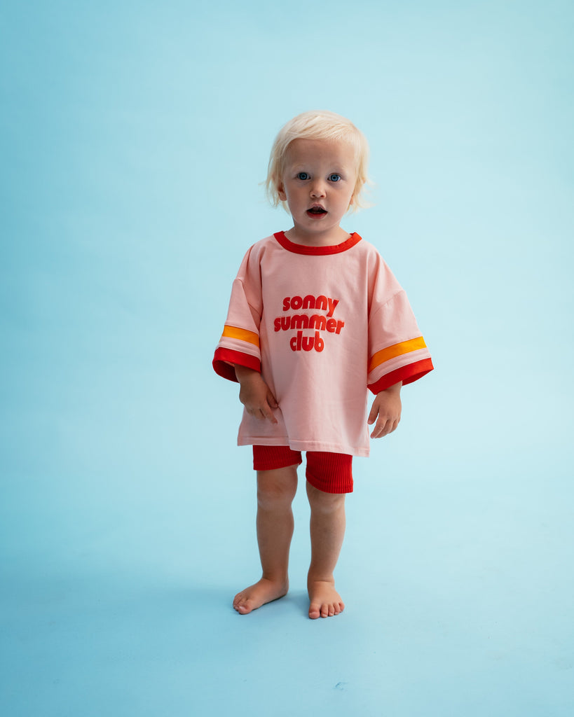 Ribbed Bike Shorts - Tomato