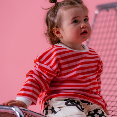 Striped Long Sleeve Tee - Cherry